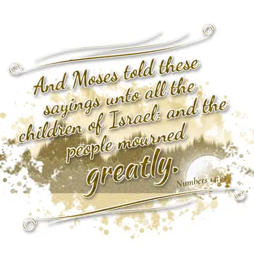 Numbers 14:39 – And Moses told these sayings unto all the children of Israel: and the people mourned greatly.