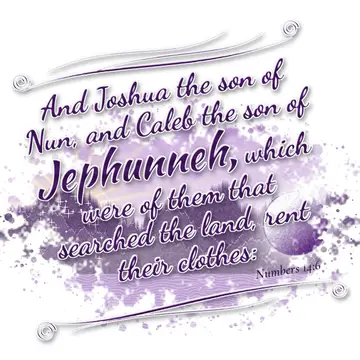 Numbers 14:6 – And Joshua the son of Nun, and Caleb the son of Jephunneh, which were of them that searched the land, rent their clothes: