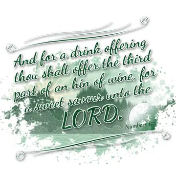 Numbers 15:7 – And for a drink offering thou shalt offer the third part of an hin of wine, for a sweet savour unto the LORD.