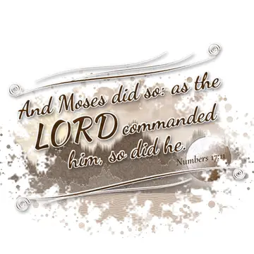 Numbers 17:11 – And Moses did so: as the LORD commanded him, so did he.