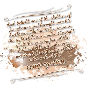 Numbers 25:6 – And, behold, one of the children of Israel came and brought unto his brethren a Midianitish woman in the sight of Moses, and in the sight of all the…