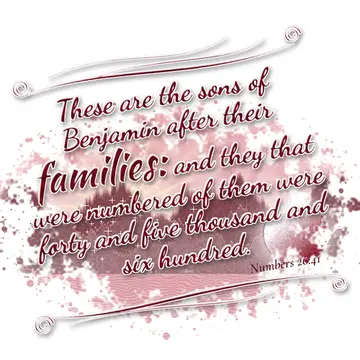 Numbers 26:41 – These are the sons of Benjamin after their families: and they that were numbered of them were forty and five thousand and six hundred.
