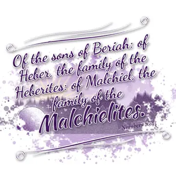 Numbers 26:45 – Of the sons of Beriah: of Heber, the family of the Heberites: of Malchiel, the family of the Malchielites.