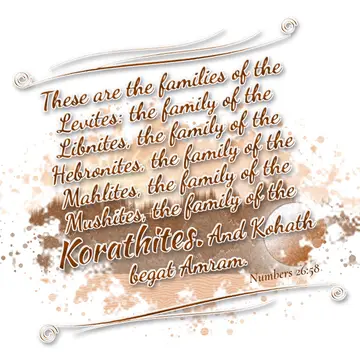 Numbers 26:58 – These are the families of the Levites: the family of the Libnites, the family of the Hebronites, the family of the Mahlites, the family of the…