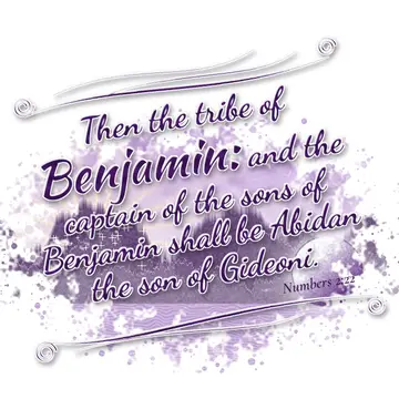 Numbers 2:22 – Then the tribe of Benjamin: and the captain of the sons of Benjamin shall be Abidan the son of Gideoni.