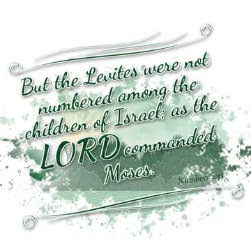 Numbers 2:33 – But the Levites were not numbered among the children of Israel; as the LORD commanded Moses.