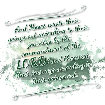 Numbers 33:2 – And Moses wrote their goings out according to their journeys by the commandment of the LORD: and these are their journeys according to their goings…