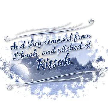 Numbers 33:21 – And they removed from Libnah, and pitched at Rissah.