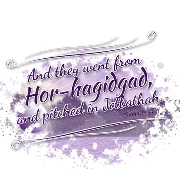 Numbers 33:33 – And they went from Hor-hagidgad, and pitched in Jotbathah.