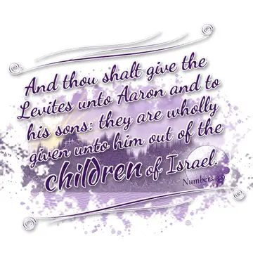Numbers 3:9 – And thou shalt give the Levites unto Aaron and to his sons: they are wholly given unto him out of the children of Israel.