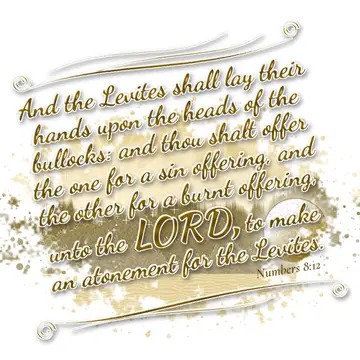 Numbers 8:12 – And the Levites shall lay their hands upon the heads of the bullocks: and thou shalt offer the one for a sin offering, and the other for a burnt…