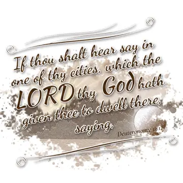 Deuteronomy 13:12 – If thou shalt hear say in one of thy cities, which the LORD thy God hath given thee to dwell there, saying,