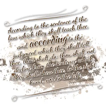 Deuteronomy 17:11 – According to the sentence of the law which they shall teach thee, and according to the judgment which they shall tell thee, thou shalt do: thou shalt…