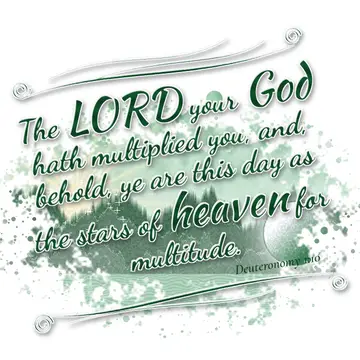 Deuteronomy 1:10 – The LORD your God hath multiplied you, and, behold, ye are this day as the stars of heaven for multitude.