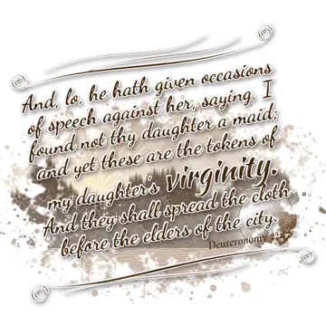 Deuteronomy 22:17 – And, lo, he hath given occasions of speech against her, saying, I found not thy daughter a maid; and yet these are the tokens of my daughter's…