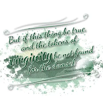 Deuteronomy 22:20 – But if this thing be true, and the tokens of virginity be not found for the damsel: