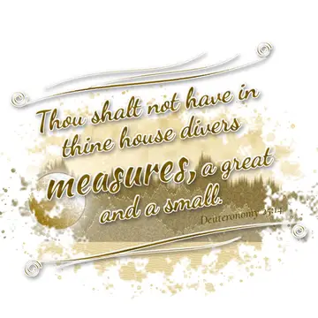 Deuteronomy 25:14 – Thou shalt not have in thine house divers measures, a great and a small.