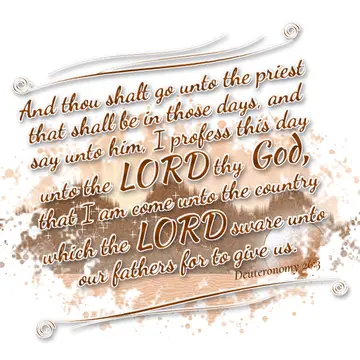 Deuteronomy 26:3 – And thou shalt go unto the priest that shall be in those days, and say unto him, I profess this day unto the LORD thy God, that I am come unto the…