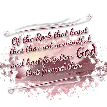 Deuteronomy 32:18 – Of the Rock that begat thee thou art unmindful, and hast forgotten God that formed thee.