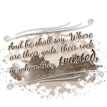 Deuteronomy 32:37 – And he shall say, Where are their gods, their rock in whom they trusted,