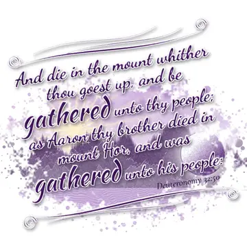 Deuteronomy 32:50 – And die in the mount whither thou goest up, and be gathered unto thy people; as Aaron thy brother died in mount Hor, and was gathered unto his people:
