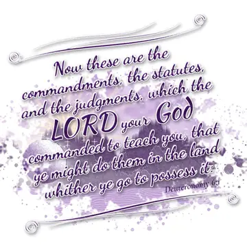 Deuteronomy 6:1 – Now these are the commandments, the statutes, and the judgments, which the LORD your God commanded to teach you, that ye might do them in…