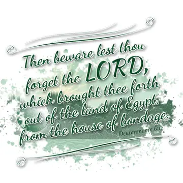 Deuteronomy 6:12 – Then beware lest thou forget the LORD, which brought thee forth out of the land of Egypt, from the house of bondage.