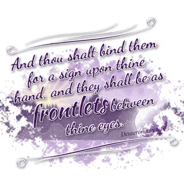 Deuteronomy 6:8 – And thou shalt bind them for a sign upon thine hand, and they shall be as frontlets between thine eyes.