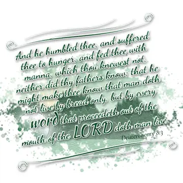 Deuteronomy 8:3 – And he humbled thee, and suffered thee to hunger, and fed thee with manna, which thou knewest not, neither did thy fathers know; that he might make…