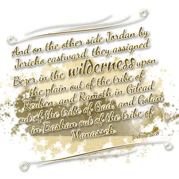 Joshua 20:8 – And on the other side Jordan by Jericho eastward, they assigned Bezer in the wilderness upon the plain out of the tribe of Reuben, and Ramoth in…