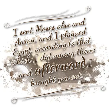 Joshua 24:5 – I sent Moses also and Aaron, and I plagued Egypt, according to that which I did among them: and afterward I brought you out.