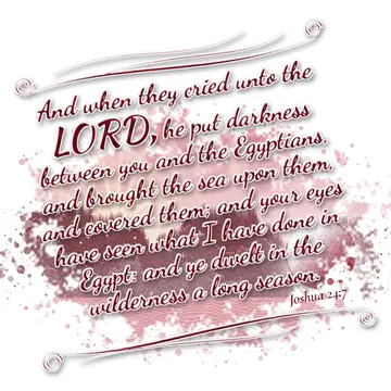 Joshua 24:7 – And when they cried unto the LORD, he put darkness between you and the Egyptians, and brought the sea upon them, and covered them; and your eyes have…