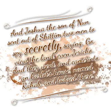 Joshua 2:1 – And Joshua the son of Nun sent out of Shittim two men to spy secretly, saying, Go view the land, even Jericho. And they went, and came into an…