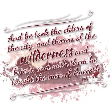 Judges 8:16 – And he took the elders of the city, and thorns of the wilderness and briers, and with them he taught the men of Succoth.