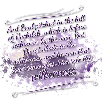 1 Samuel 26:3 – And Saul pitched in the hill of Hachilah, which is before Jeshimon, by the way. But David abode in the wilderness, and he saw that Saul came after…