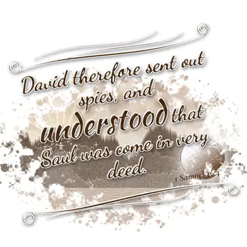 1 Samuel 26:4 – David therefore sent out spies, and understood that Saul was come in very deed.