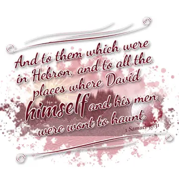 1 Samuel 30:31 – And to them which were in Hebron, and to all the places where David himself and his men were wont to haunt.