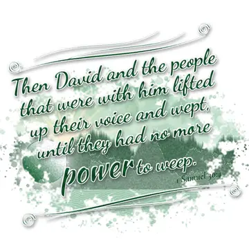 1 Samuel 30:4 – Then David and the people that were with him lifted up their voice and wept, until they had no more power to weep.