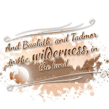 1 Kings 9:18 – And Baalath, and Tadmor in the wilderness, in the land,
