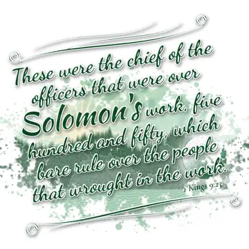 1 Kings 9:23 – These were the chief of the officers that were over Solomon's work, five hundred and fifty, which bare rule over the people that wrought in the work.