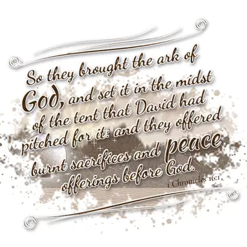 1 Chronicles 16:1 – So they brought the ark of God, and set it in the midst of the tent that David had pitched for it: and they offered burnt sacrifices and…