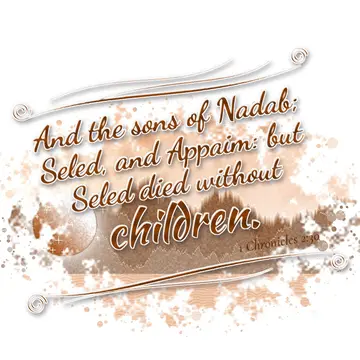 1 Chronicles 2:30 – And the sons of Nadab; Seled, and Appaim: but Seled died without children.