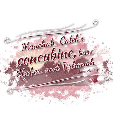 1 Chronicles 2:48 – Maachah, Caleb's concubine, bare Sheber, and Tirhanah.