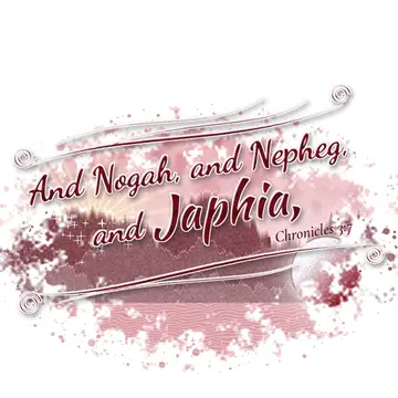 1 Chronicles 3:7 – And Nogah, and Nepheg, and Japhia,