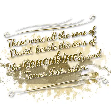 1 Chronicles 3:9 – These were all the sons of David, beside the sons of the concubines, and Tamar their sister.