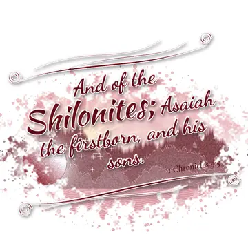 1 Chronicles 9:5 – And of the Shilonites; Asaiah the firstborn, and his sons.