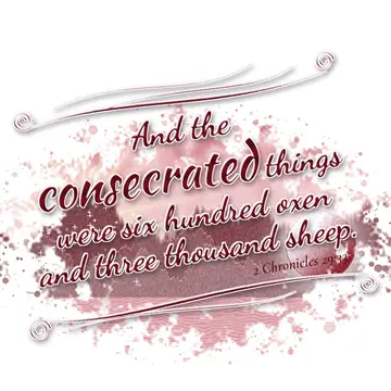 2 Chronicles 29:33 – And the consecrated things were six hundred oxen and three thousand sheep.