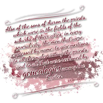 2 Chronicles 31:19 – Also of the sons of Aaron the priests, which were in the fields of the suburbs of their cities, in every several city, the men that were expressed by…