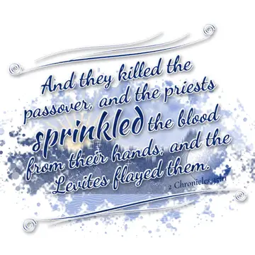 2 Chronicles 35:11 – And they killed the passover, and the priests sprinkled the blood from their hands, and the Levites flayed them.