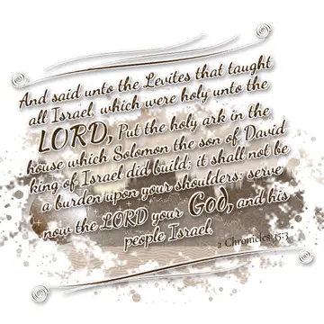 2 Chronicles 35:3 – And said unto the Levites that taught all Israel, which were holy unto the LORD, Put the holy ark in the house which Solomon the son of David king of…